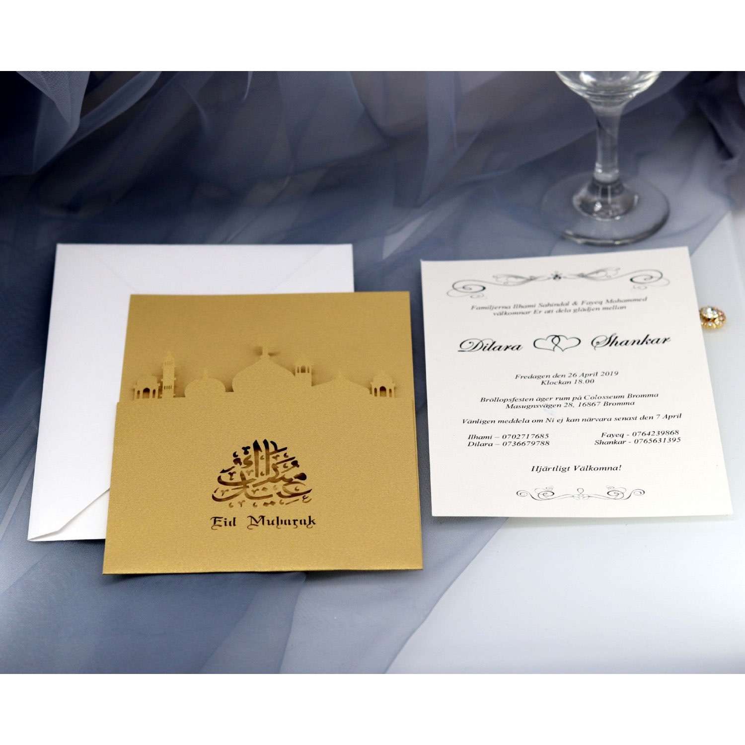 Eid Mubarak Greeting Card The Middle East Laser Cut Invitation Card Rectangle Muslim Church